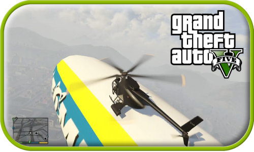 GTA 5 - Franklin ląduje Śmigłowcem na Sterowcu ATOMIC. Tak to jest możliwe